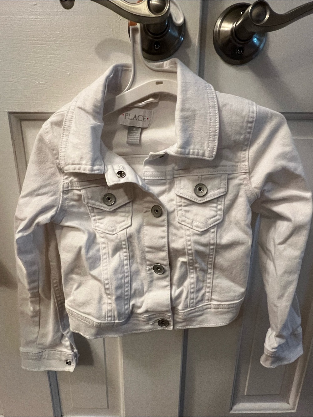 The Children's Place girls White Denim Jacket size 4 XS